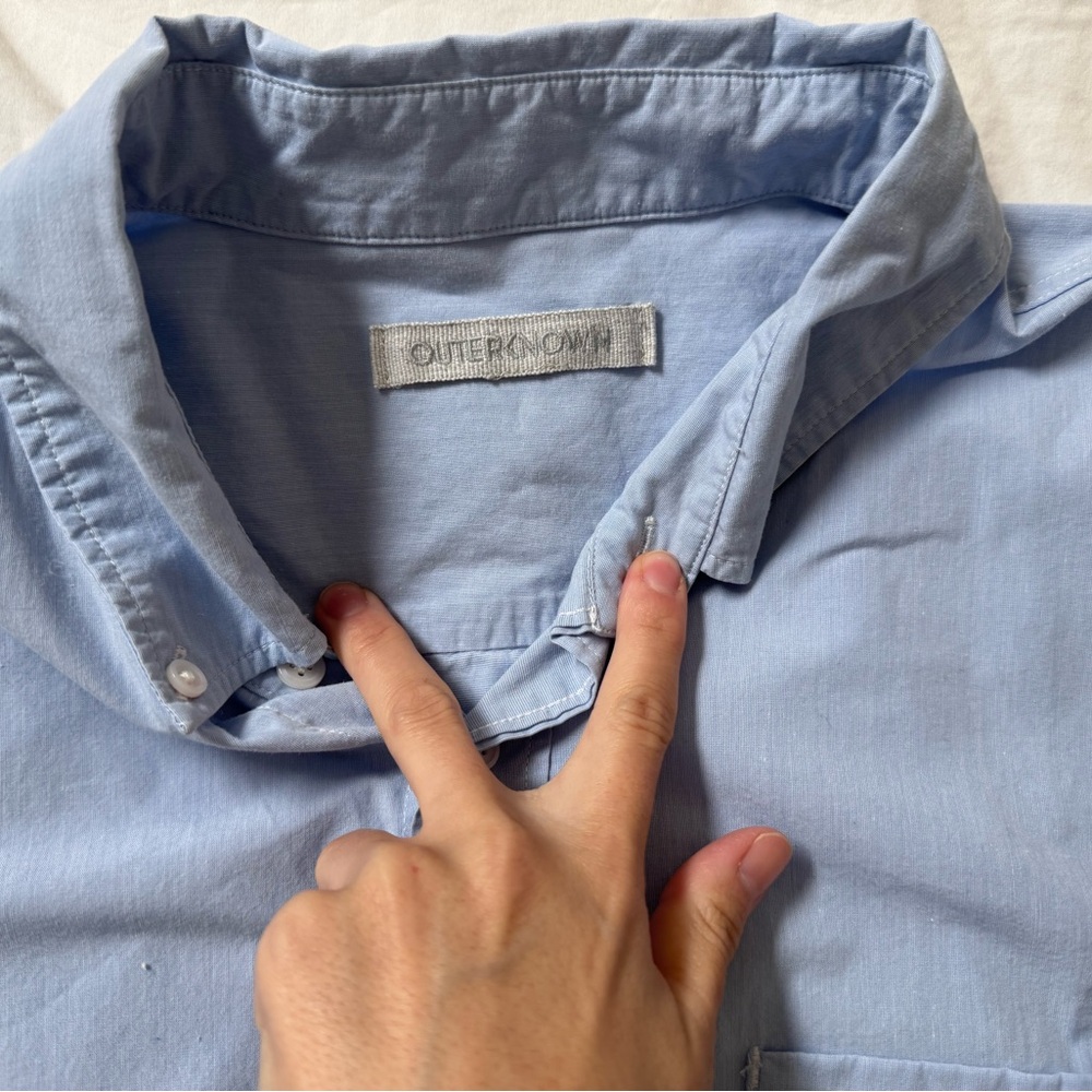 Outerknown Light Blue Button-Down Shirt - image 4